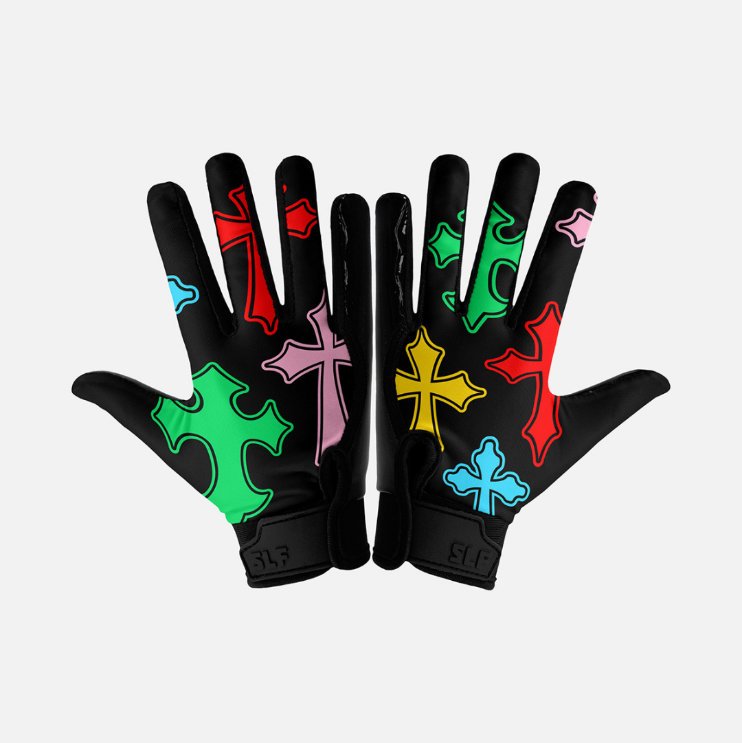 Crosses Chroma Sticky Kids Football Receiver Gloves