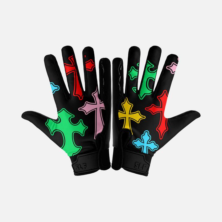 Crosses Chroma Sticky Kids Football Receiver Gloves
