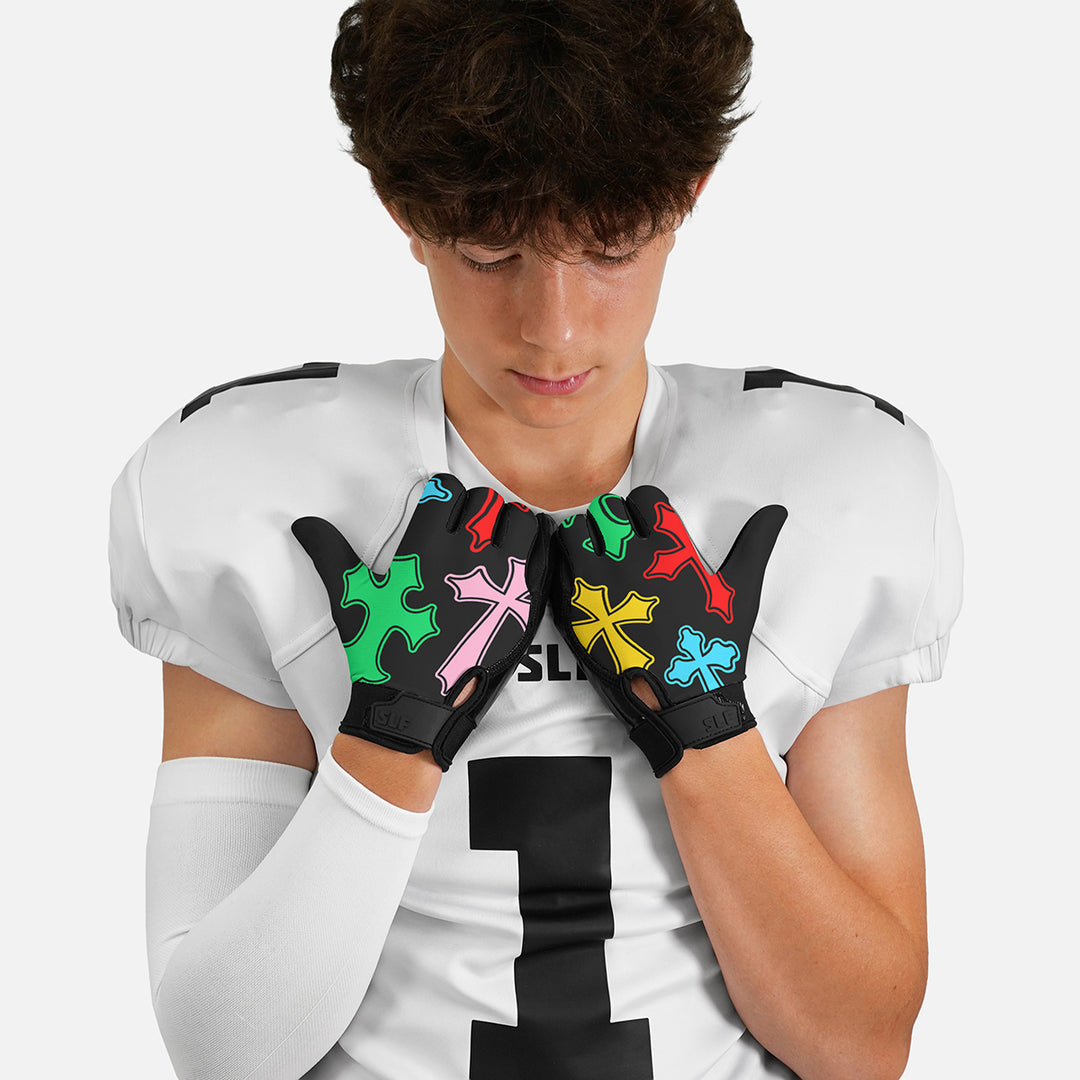 Crosses Chroma Sticky Football Receiver Gloves