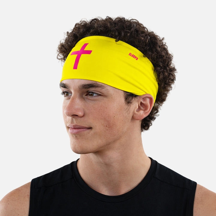 Faith Cross Volt Yellow Headband