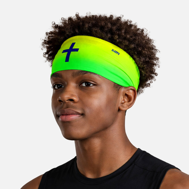 Faith Cross Neon Green Headband