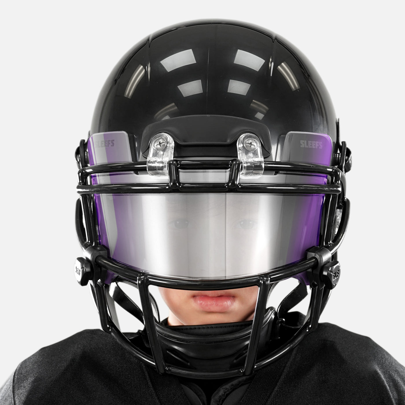 Cyber Purple Machine Silver Helmet Eye-Shield Visor for Kids
