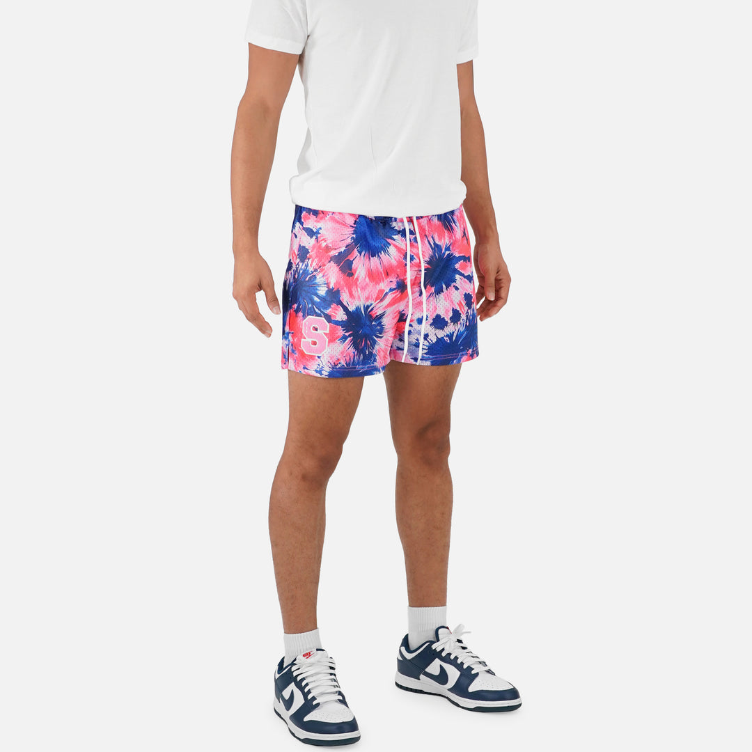 Tie Dye Navy Pink Shorts - 5"