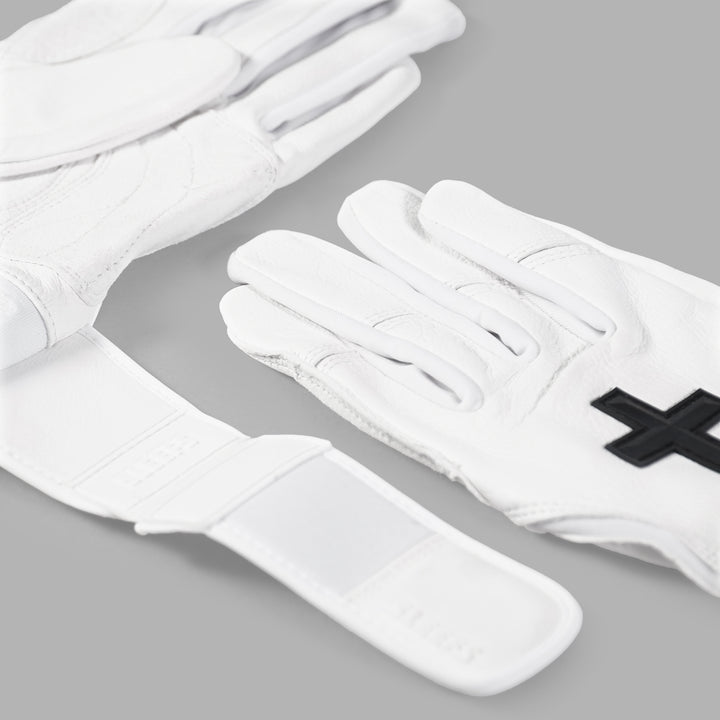 Faith Cross White Kids Baseball Batting Gloves
