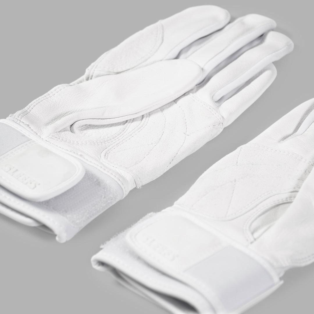 Faith Cross White Kids Baseball Batting Gloves