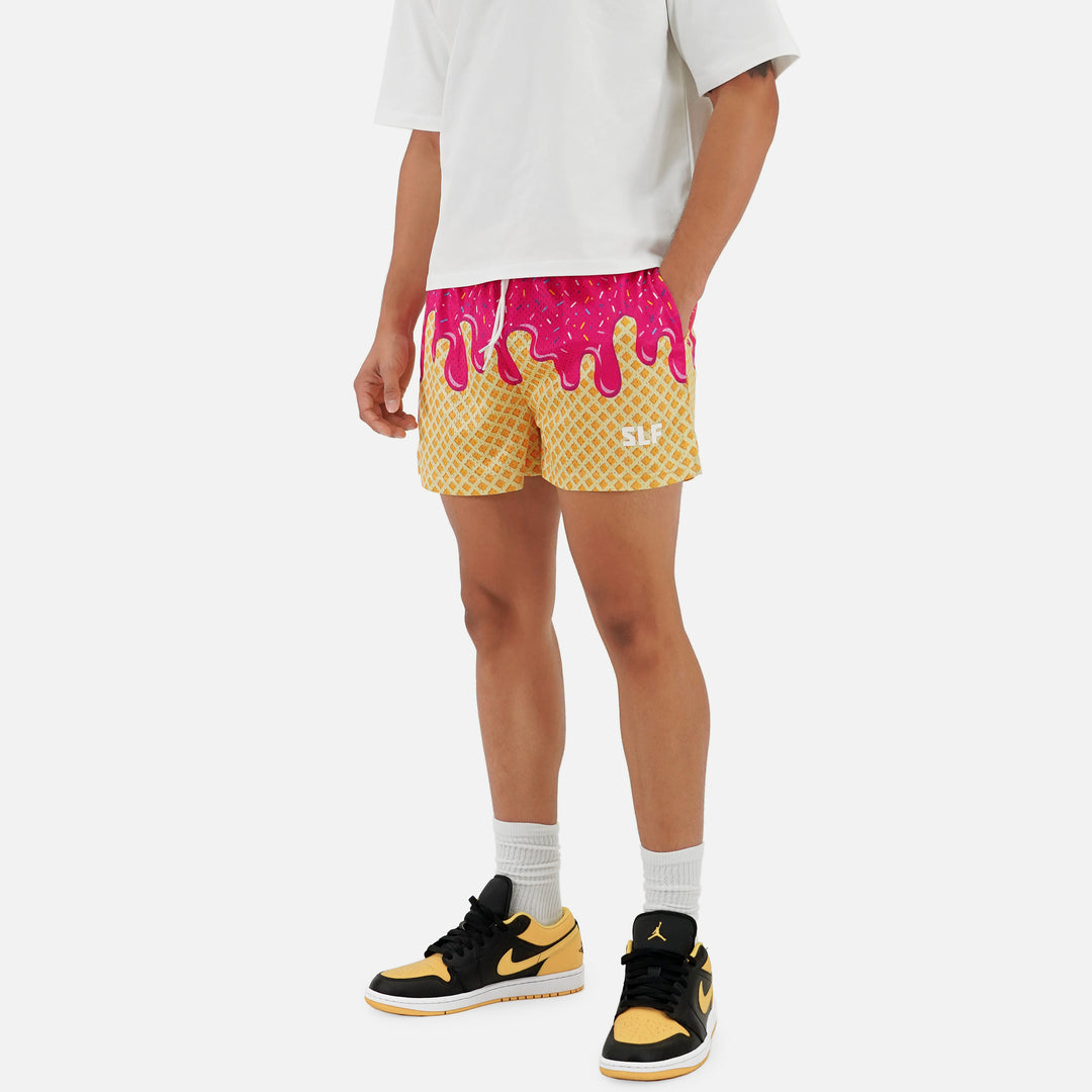 Ice Cream Cone Magenta Shorts - 5"