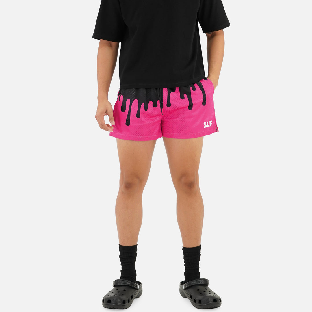 Neon Drip Black Magenta Shorts - 5"