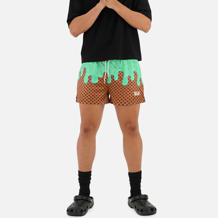 Ice Cream Cone Aquamarine Shorts - 5"