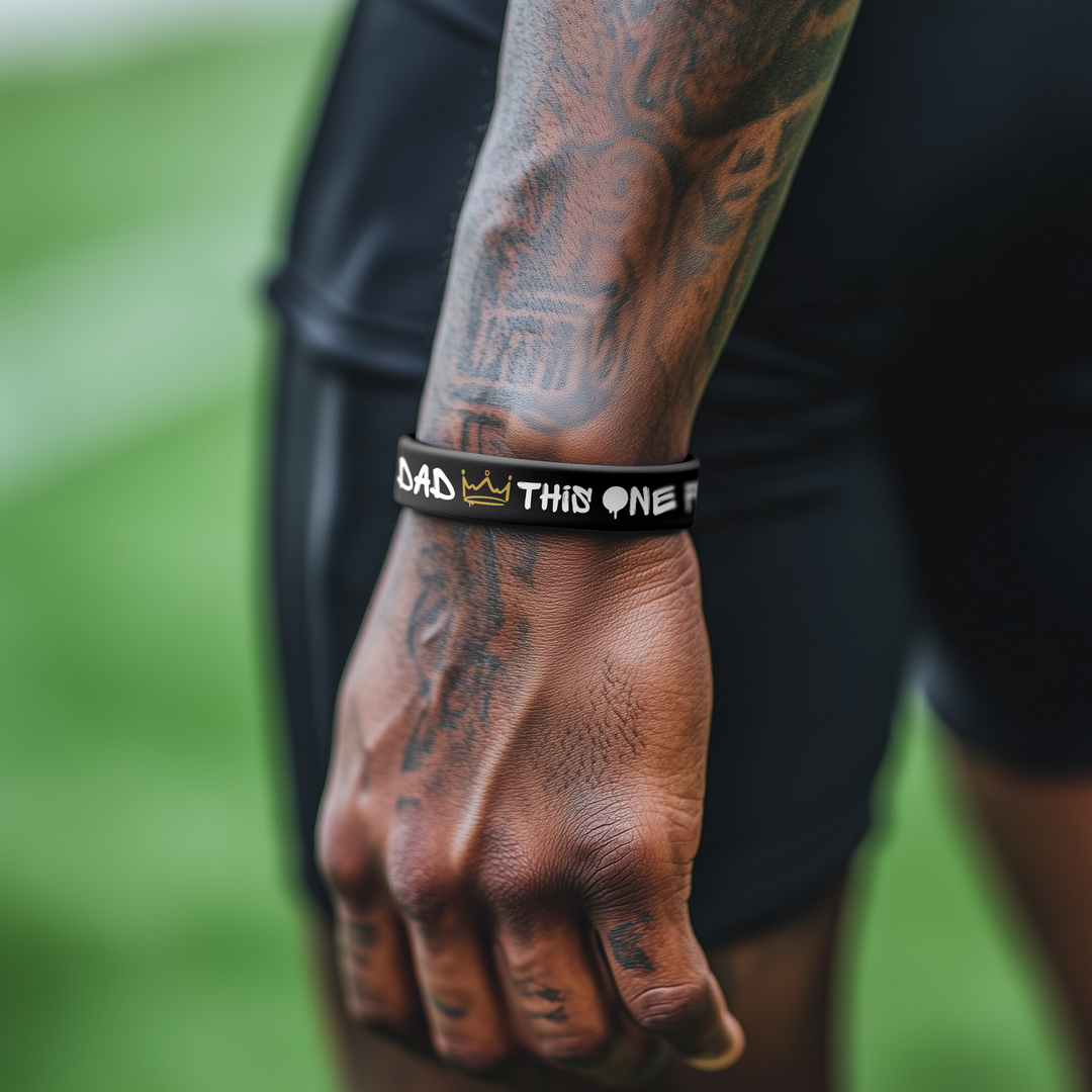 Dad This One For You Black Motivational Wristband
