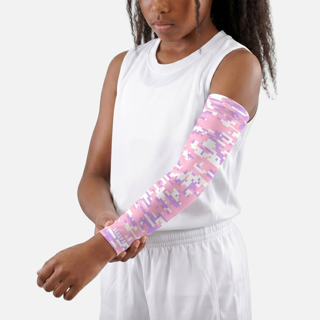 Digi Camo Lavender Blush Kids Arm Sleeve
