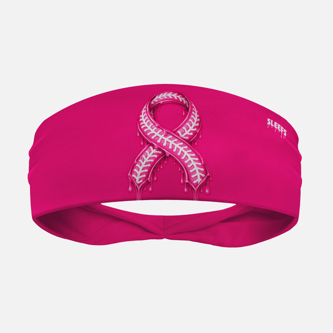 Pink Ribbon Drip Baseball Headband