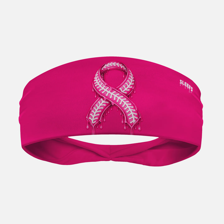 Pink Ribbon Drip Baseball Headband