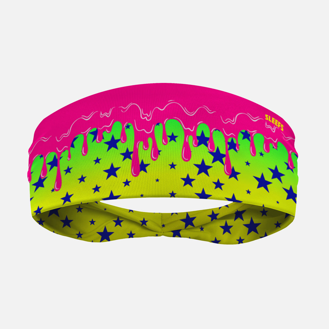 Neon Lime Stars Drip Headband