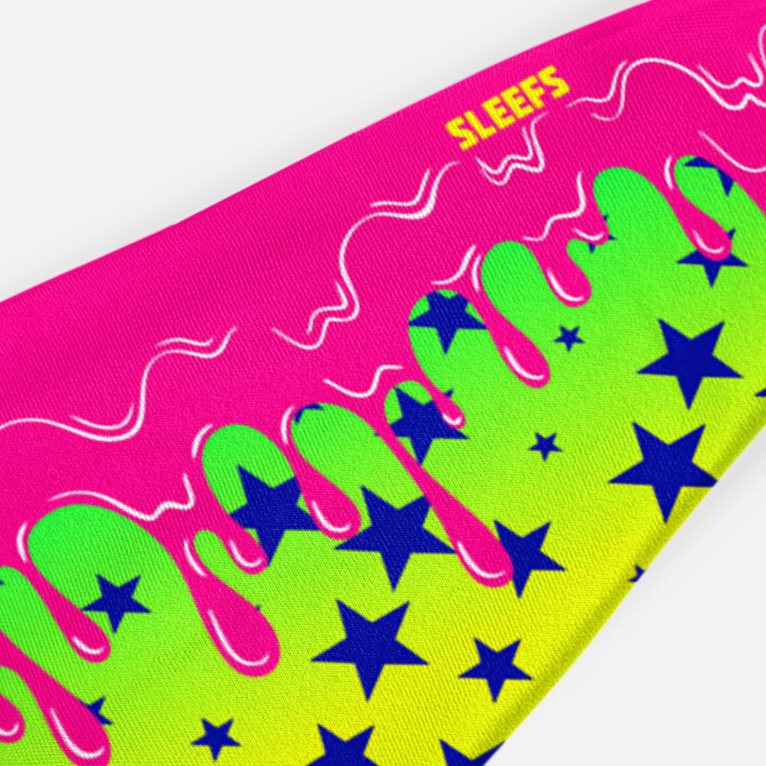 Neon Lime Stars Drip Headband