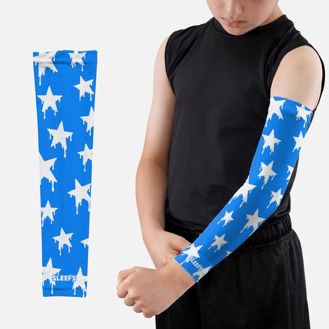 Dripping Stars Blue Kids Arm Sleeve