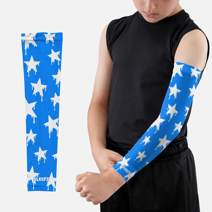 Dripping Stars Blue Kids Arm Sleeve