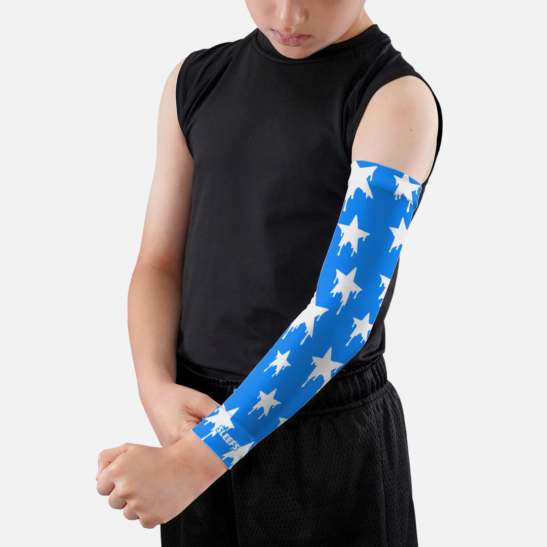 Dripping Stars Blue Kids Arm Sleeve