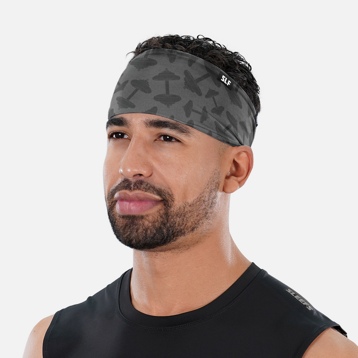 Dumbbells Gray Headband