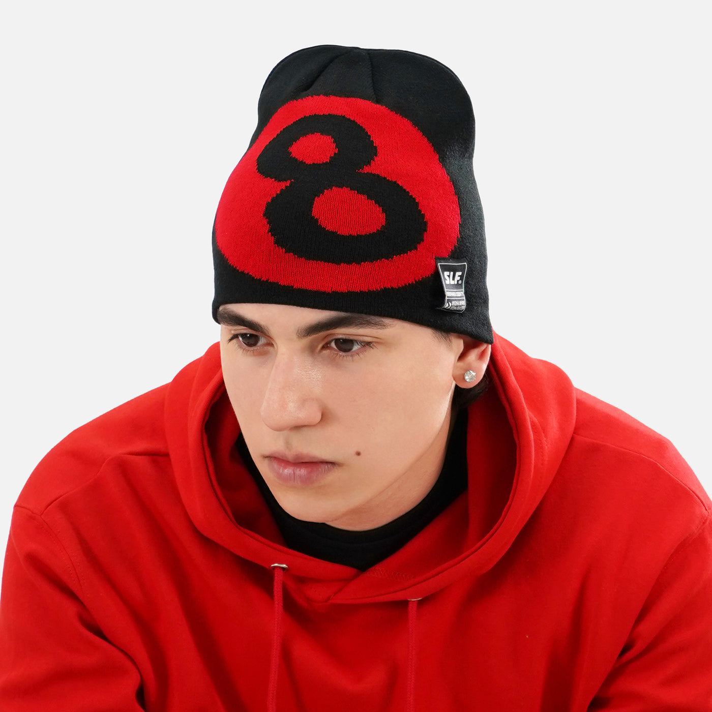 Eightball Black Red Beanie