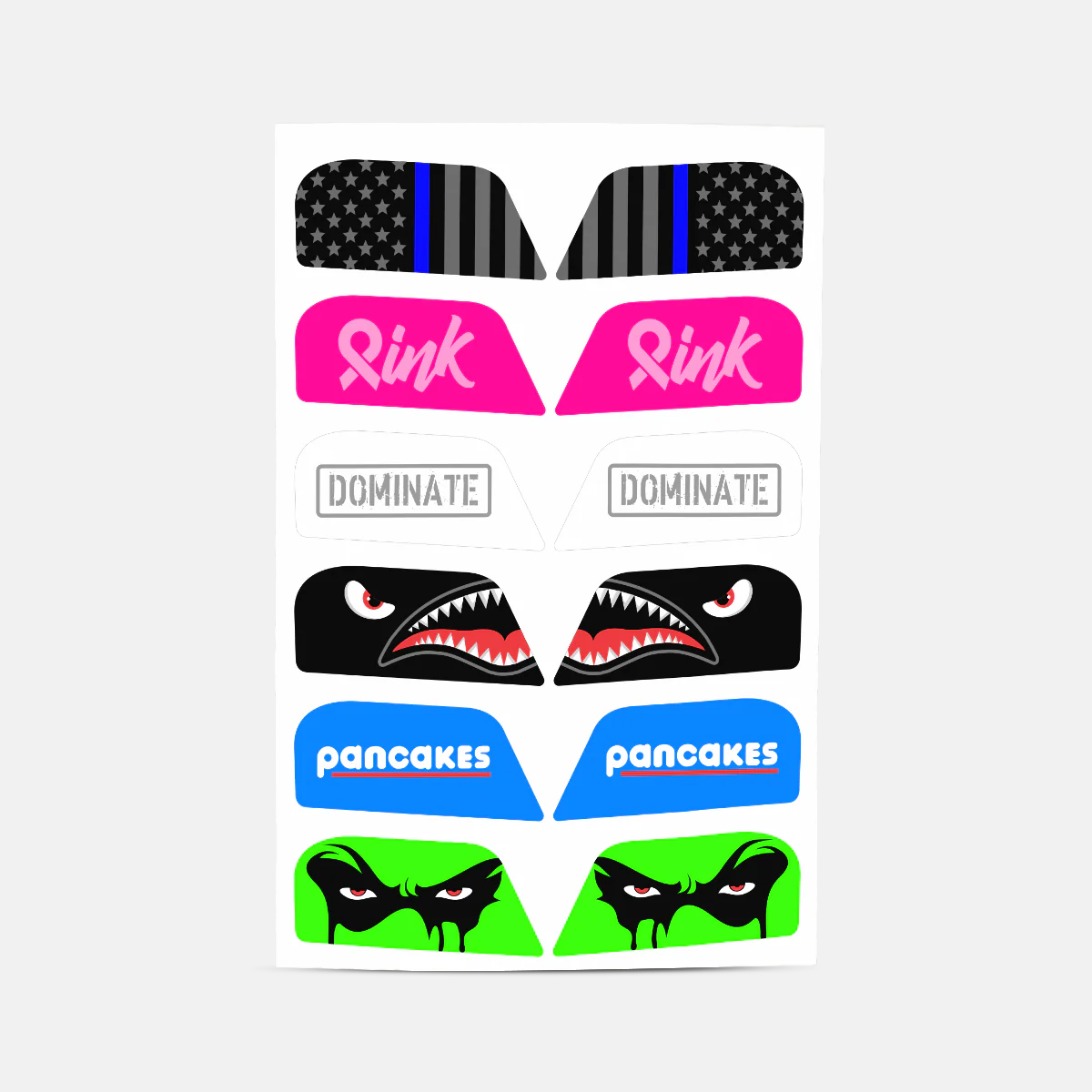 Stickers for Helmet Visor Tabs Collection 