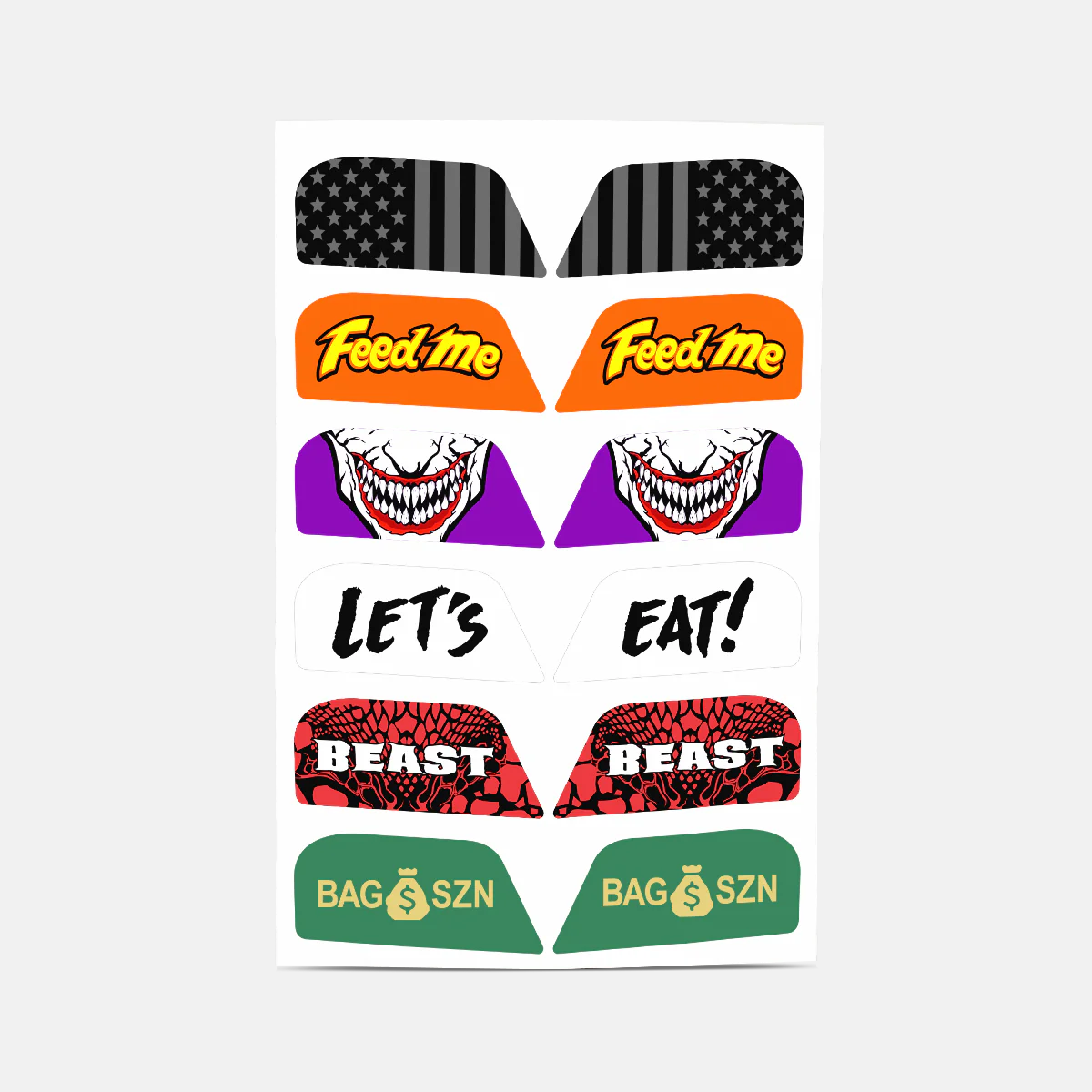 Stickers for Helmet Visor Tabs Collection 