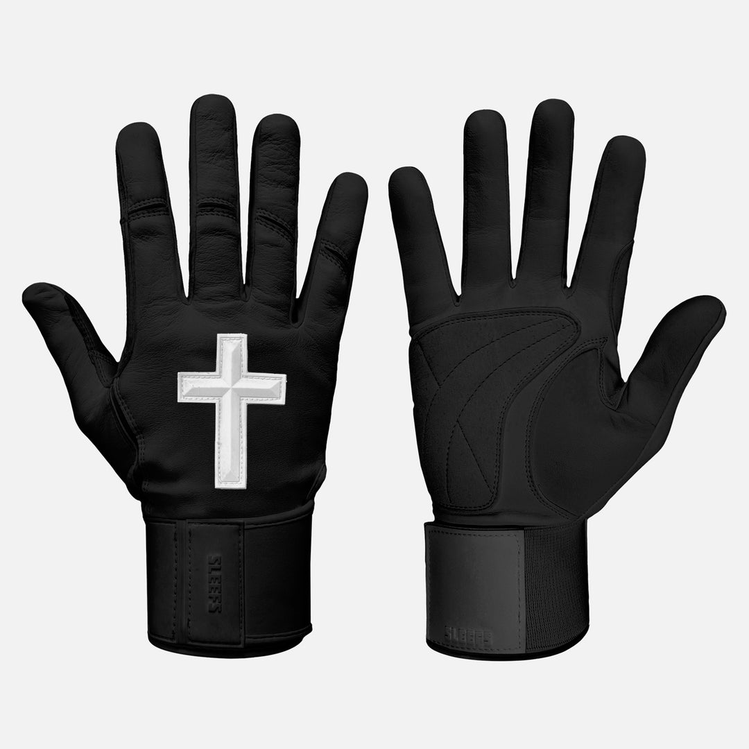 Faith Cross Black Baseball Batting Gloves