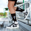 Faith Cross Black Crew Socks