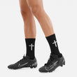 Faith Cross Black Crew Socks