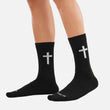 Faith Cross Black Crew Socks