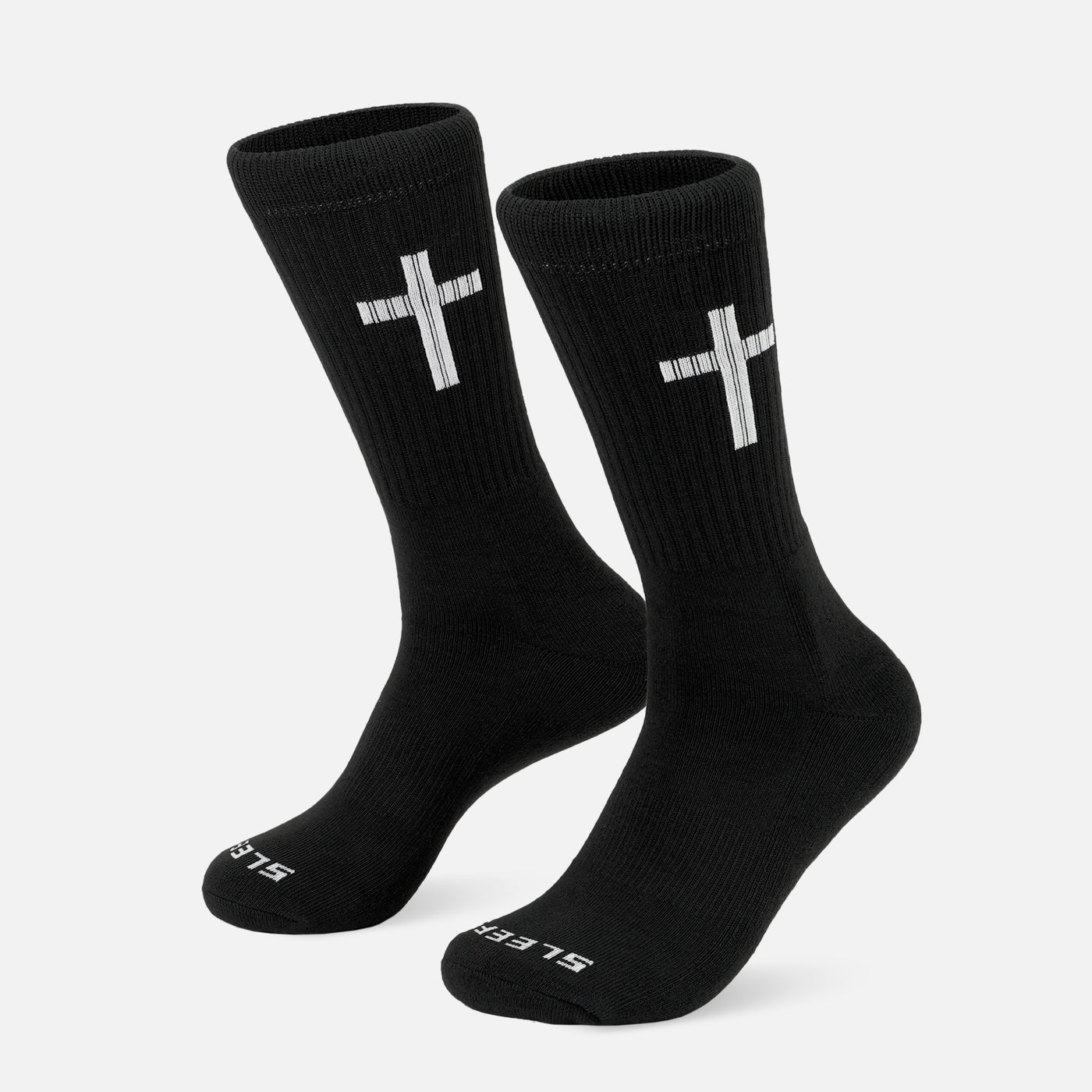 Faith Cross Black Crew Socks