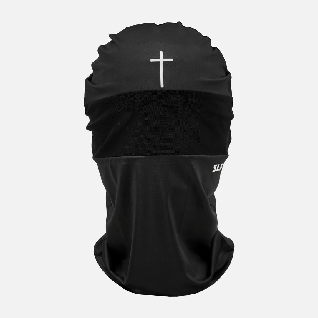 Faith Cross Black Head Bag Mask
