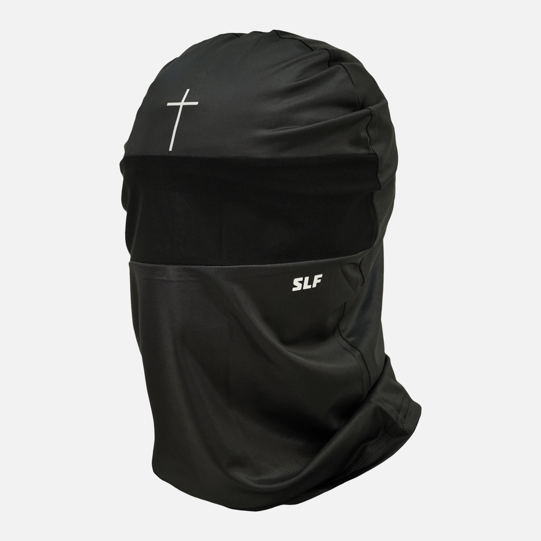 Faith Cross Black Head Bag Mask