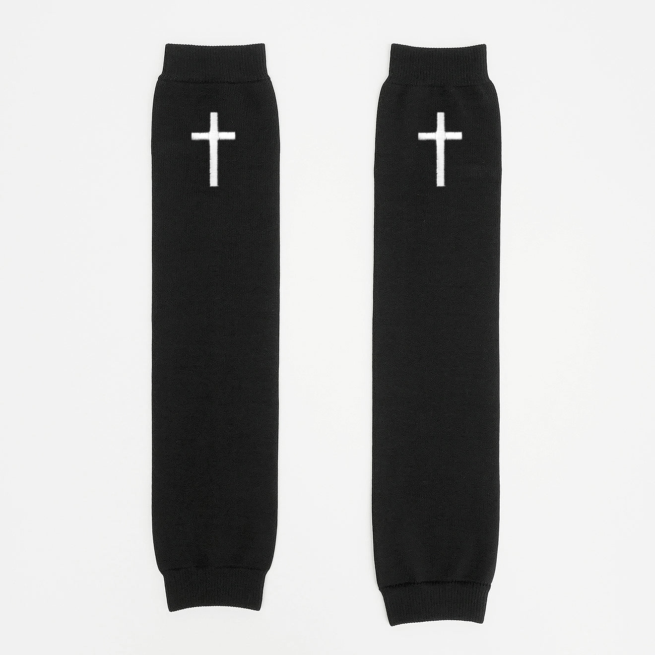 Faith Cross Black Scrunchie Leg Sleeves