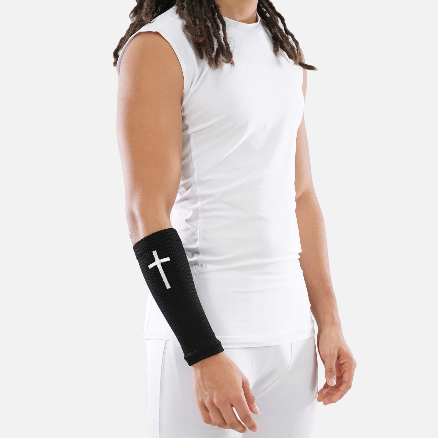 Faith Cross Black Seamless Forearm Sleeve