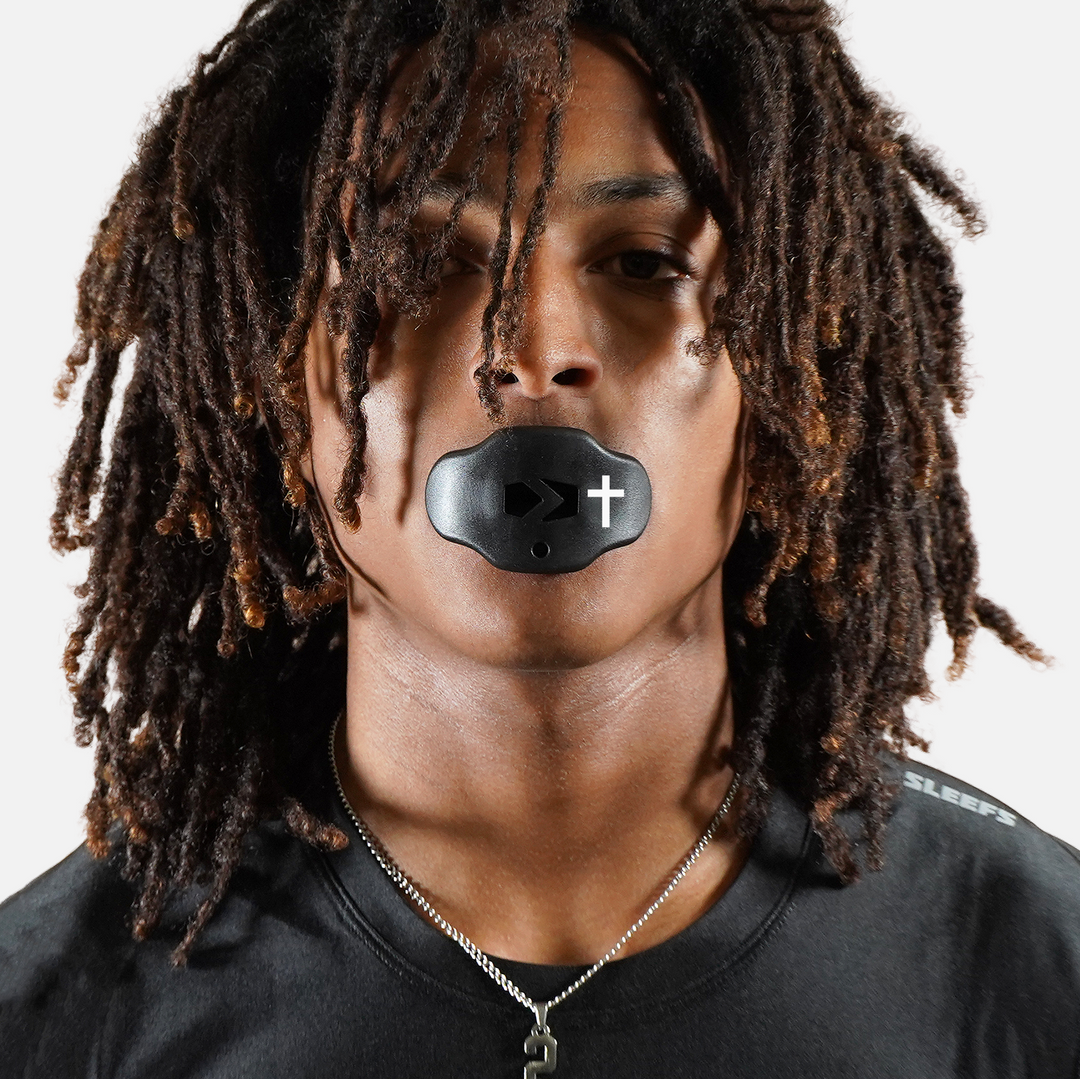 Faith Cross Black Soft Football Mouthguard