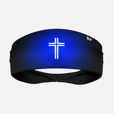 Faith Cross Blue Black Headband