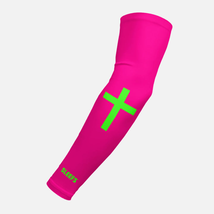 Faith Cross Hyper Pink Arm Sleeve