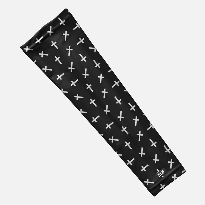 Faith Cross Pattern Black Arm Sleeve