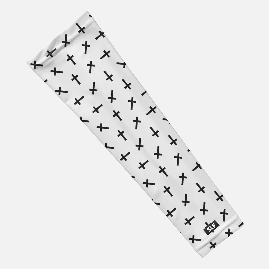 Faith Cross Pattern White Arm Sleeve