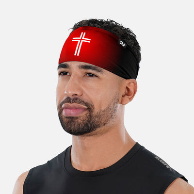 Faith Cross Red Black Headband