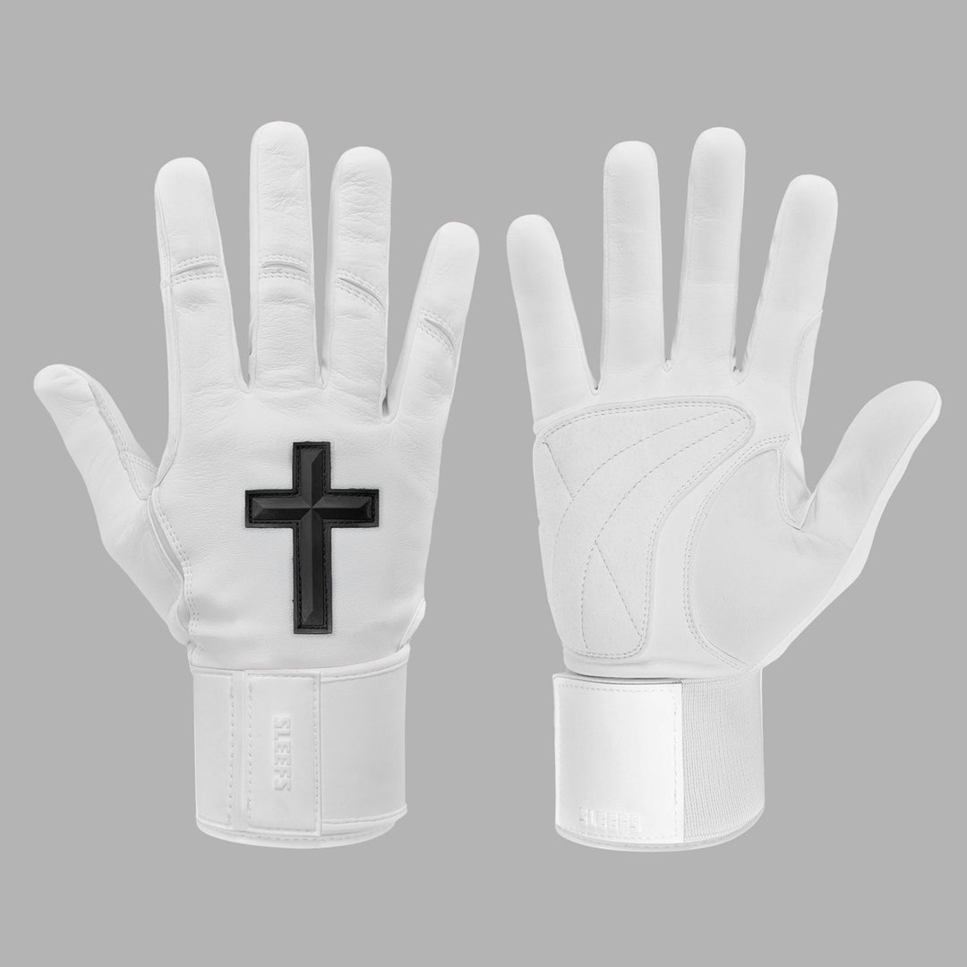 Faith Cross White Baseball Batting Gloves