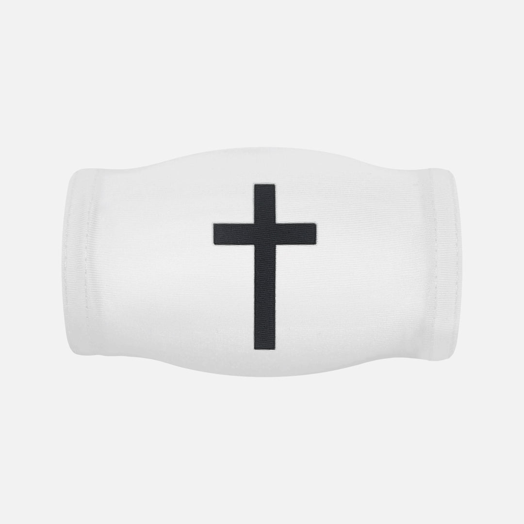 Faith Cross White Chin Strap Cover