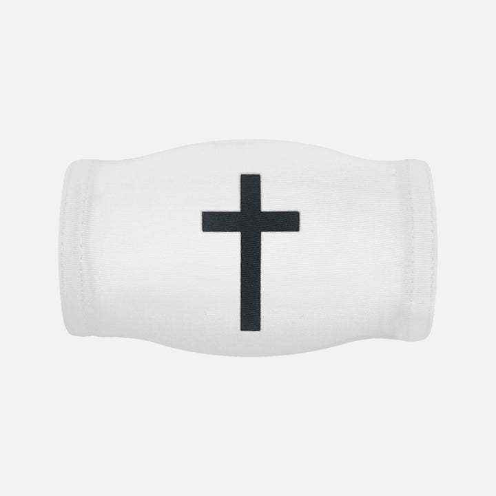 Faith Cross White Chin Strap Cover