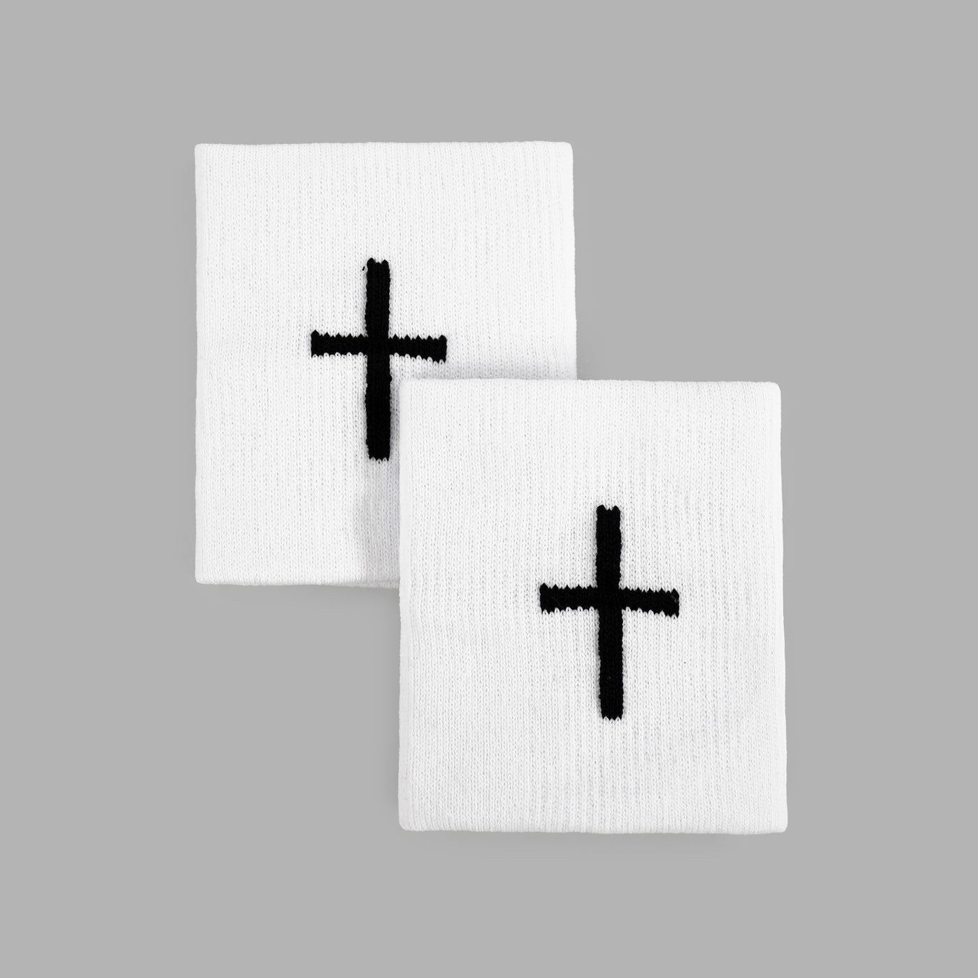 Faith Cross White Drip Wristbands (Pair)