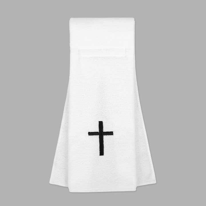 Faith Cross White Football Towel