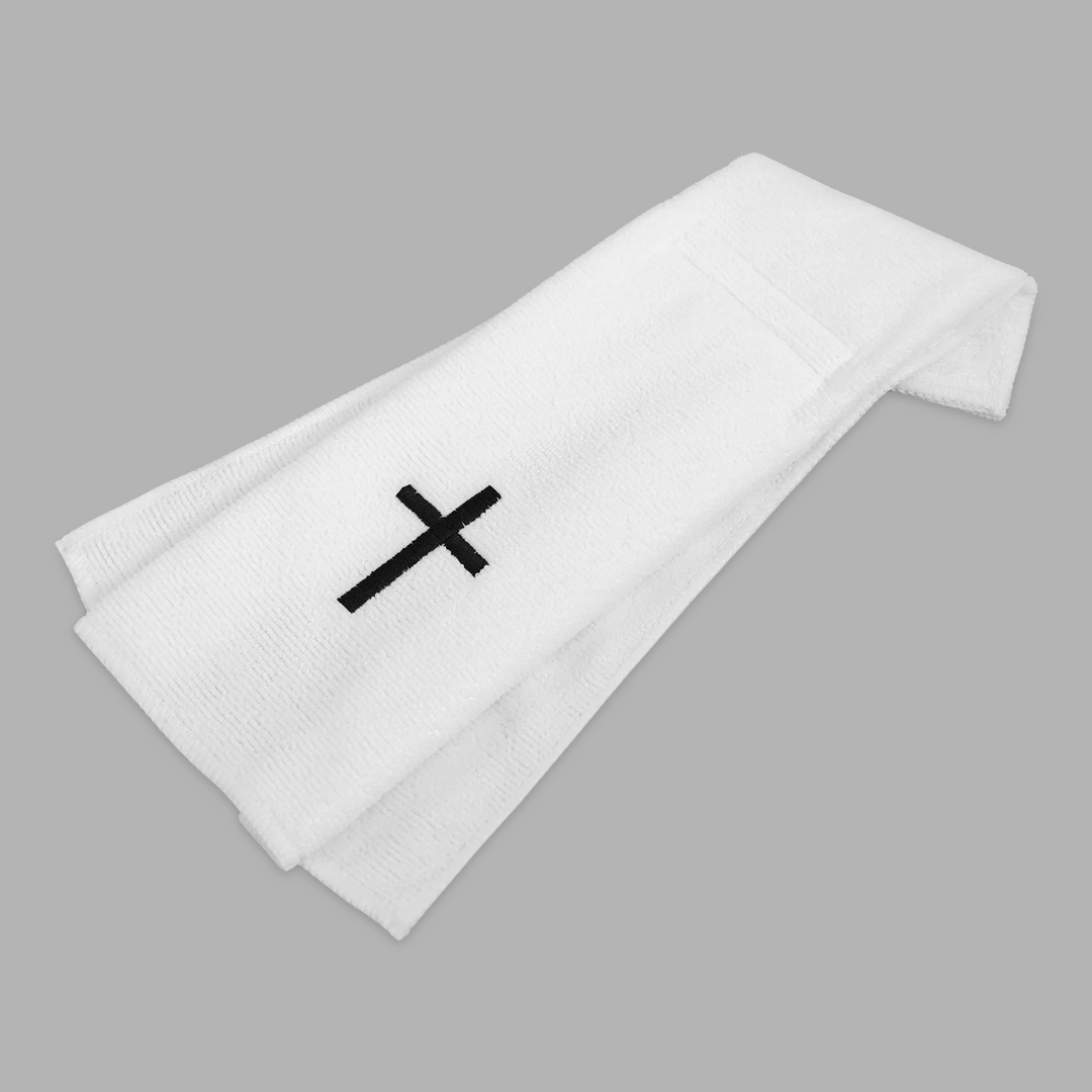 Faith Cross White Football Towel