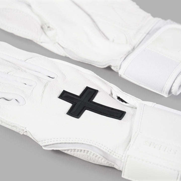Faith Cross White Kids Baseball Batting Gloves