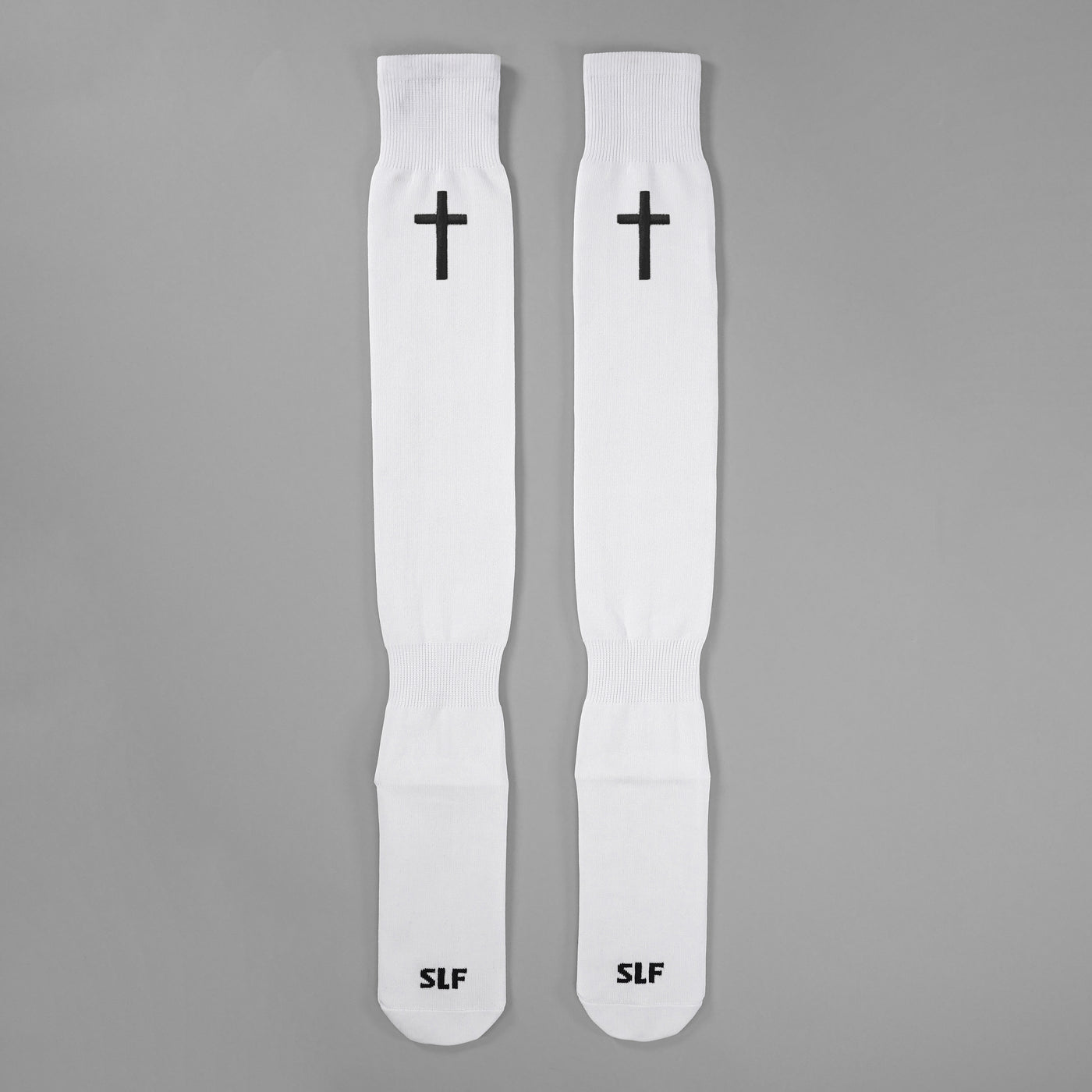 Faith Cross White Long Scrunchie Socks