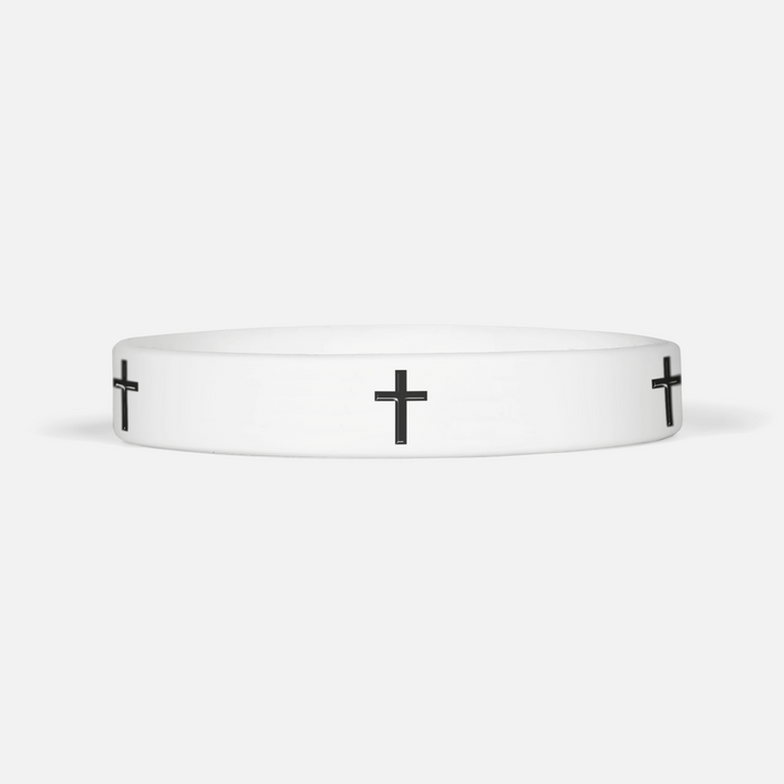 Faith Cross White Motivational Wristband