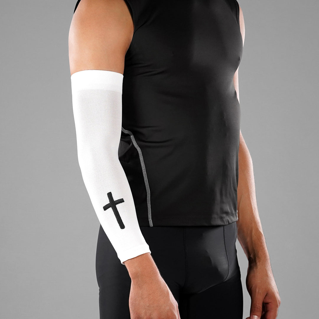 Faith Cross White One Size Fits All Arm Sleeve